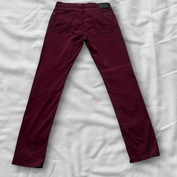 Hudson Blake Slim Straight Jeans Men’s 31x32 Burgundy - Picture 2 of 2